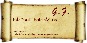 Gácsi Fabiána névjegykártya